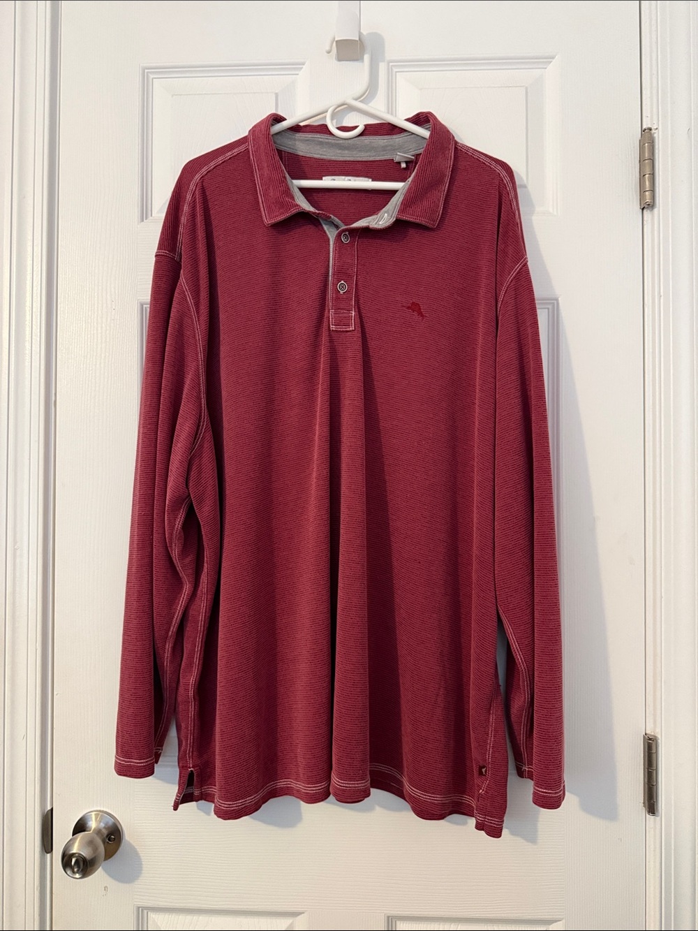 Tommy Bahama Long-Sleeve Polo in Wine Red